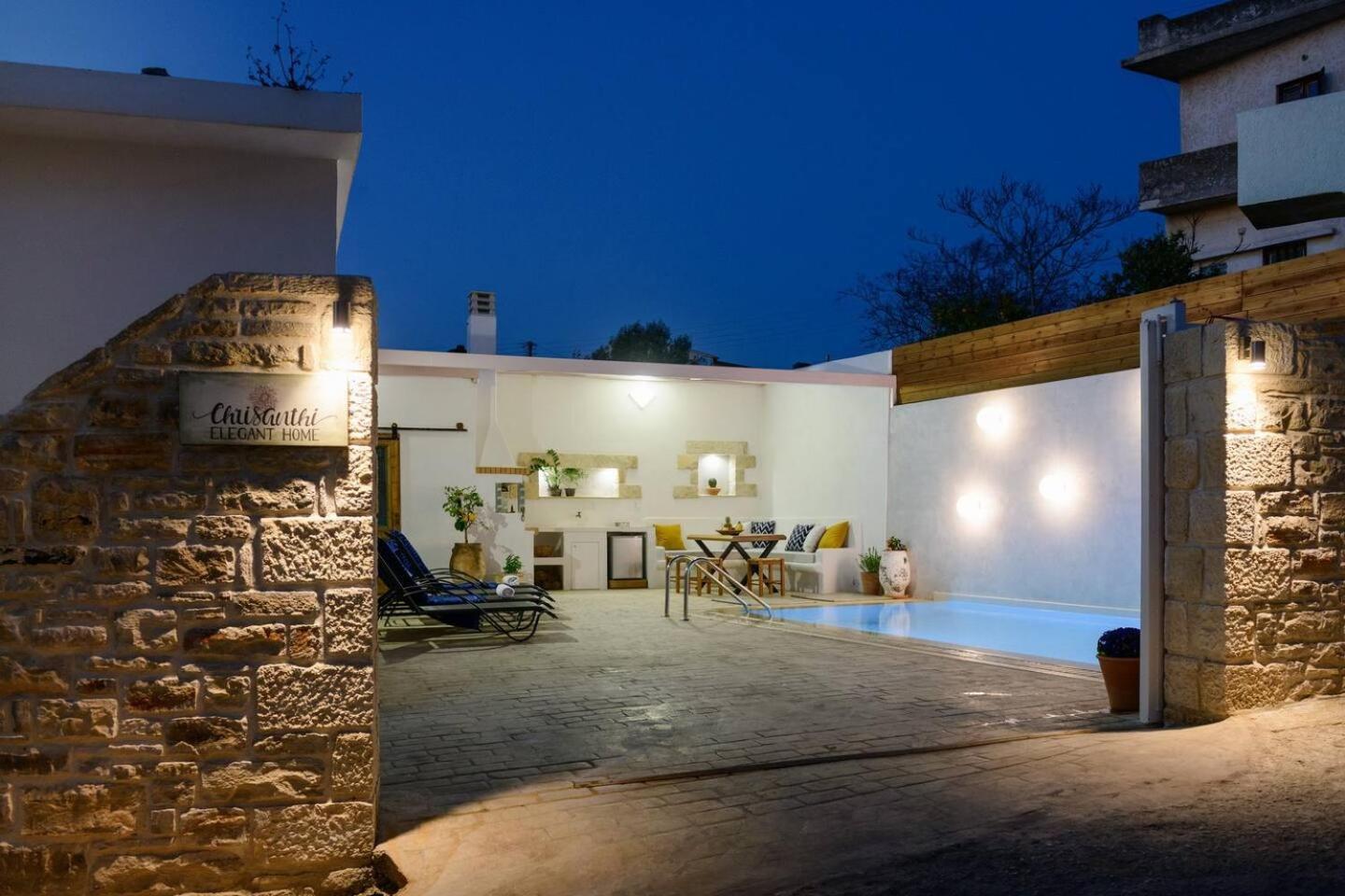 Chrisanthi Elegant Villa Pitsidia Exterior photo